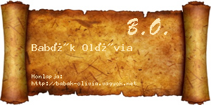 Babák Olívia névjegykártya